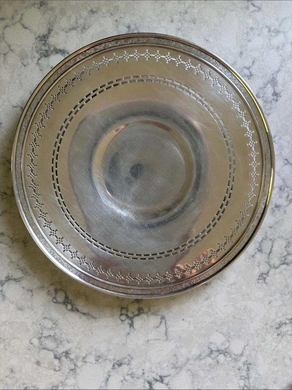 Vintage 10” Classic Silver-Plated Decorative Serving Platter #6880
